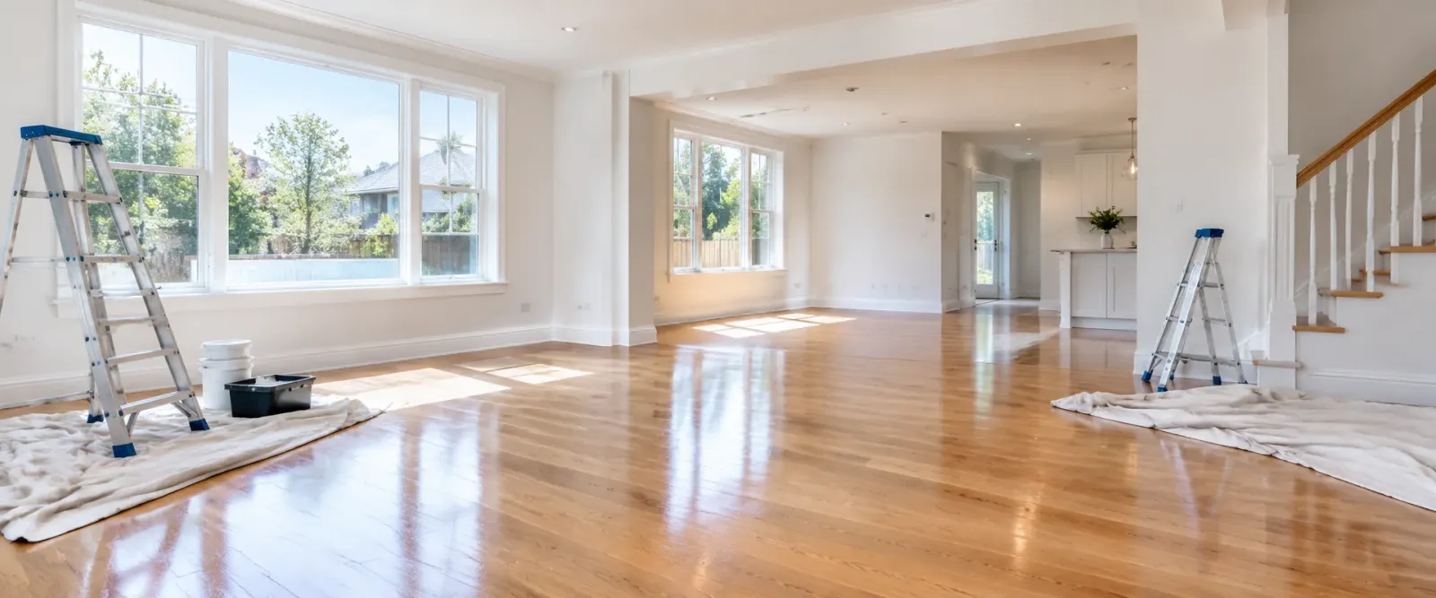 Professional after builders cleaning in a renovated London home