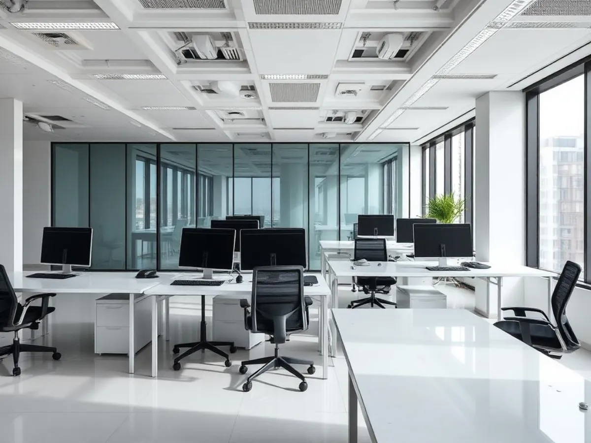 Clean London office interior